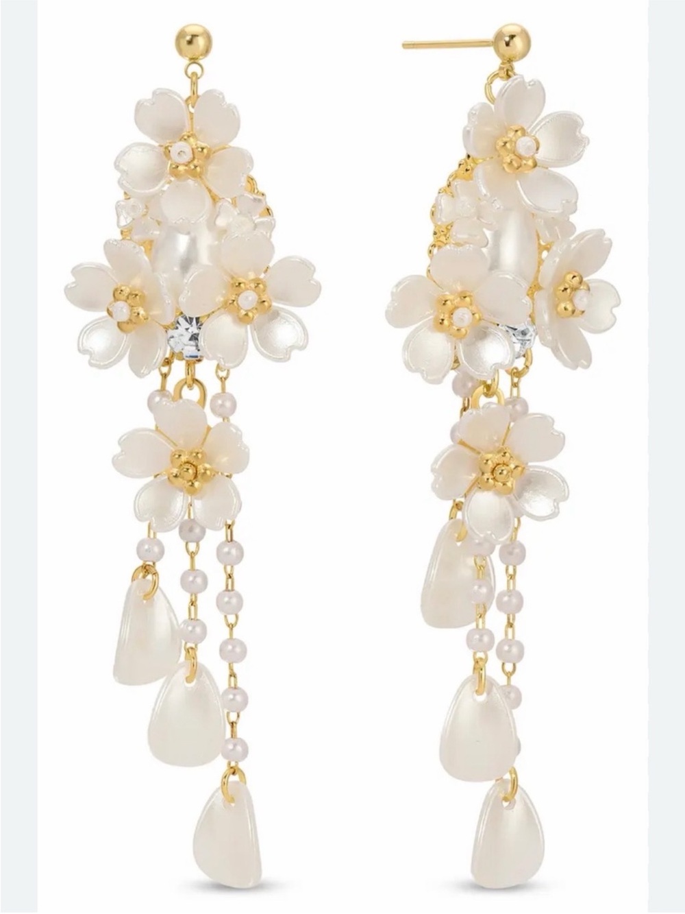 NWT Eye Candy Los Angeles Dina Pearlescent Bead Flower Drop
Earrings